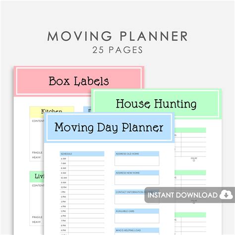 Moving Planner Printable Moving Printable Printable Moving Etsy