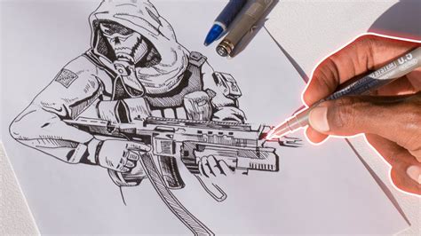 Drawing With F Fineliner Call Of Duty Character Season 7 Desenhando