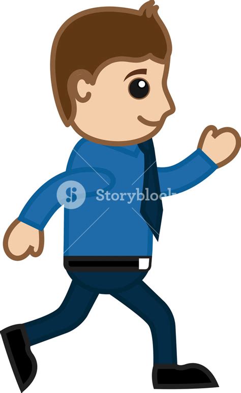 Man Walking Fast Office Corporate Cartoon People Royalty Free Stock