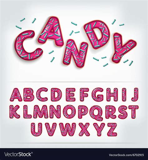 Funny Glossy Candy Alphabet Vector Image On Vectorstock Lettering