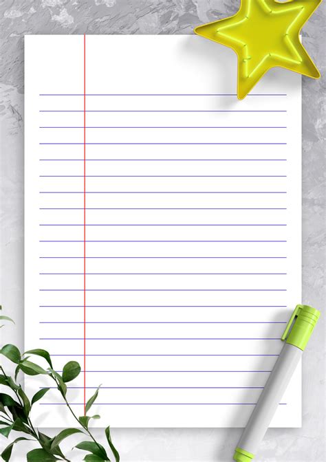 Download Printable Lined Paper Template Wide Ruled 87mm Blue Pdf