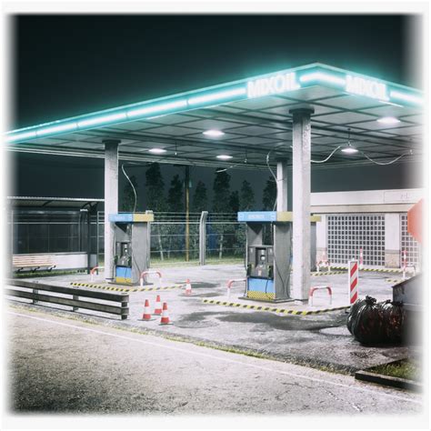 Gas Station Scene 3d Model 9 Wrl Obj Fbx Dxf Dae C4d 3ds Free3d