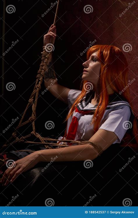 Anime Girl With A Shibari Knots Stock Image Image Of Female Body The Best Porn Website