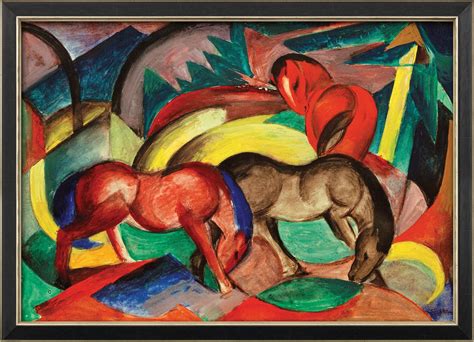 Franz Marc Bild Drei Pferde 1912 Gerahmt Ars Mundi