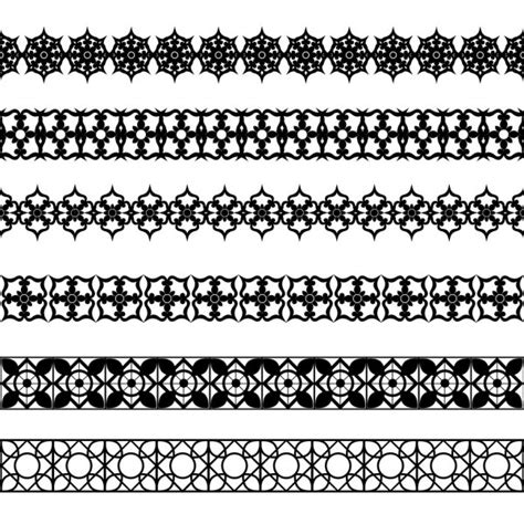Vector Set Of Corner Borders And Frames Isolated On Black Background