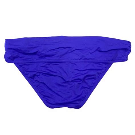 Victorias Secret 2 Piece Swimsuit Bikini Blue Bandeau Ruched Bottom Sm