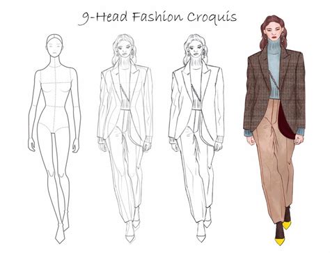 Female Fashion Croquis Template 9 Etsy
