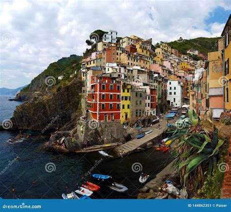 Riomaggiore Town Cinque Terre National Park Liguria Italy Is One Of