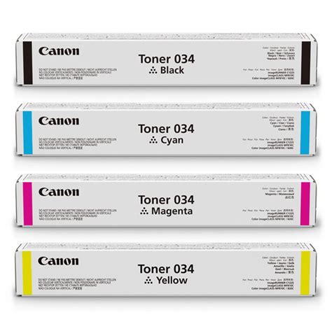 Canon 034 Set Original Canon Laser Toner Cartridges Black Cyan