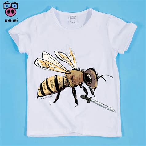 Bee Designed For Boy And Girl Funny T Shirt Short Sleeve O Neck New