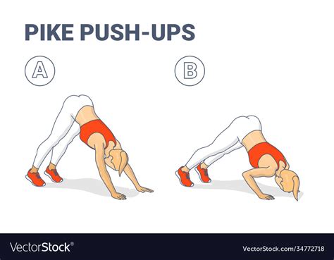 Pike Push Up Female Home Workout Exercise Guidance