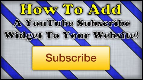 How To Add A Youtube Subscribe Widget On Your Website Weebly Youtube