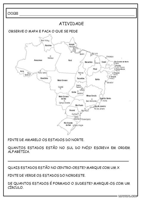 Atividade Estados E Capitais Do Brasil Maria Alex Pinterest Top Day