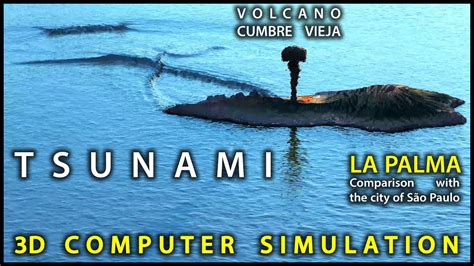 Volcano And Tsunami La Palma Cumbre Vieja 3d Simulation 4k Youtube