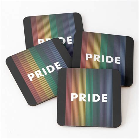 Lgbtq Pride Flag Collection Retro Rainbow Coasters Set Of 4 By