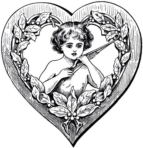 Cupid Heart Clip Art The Graphics Fairy