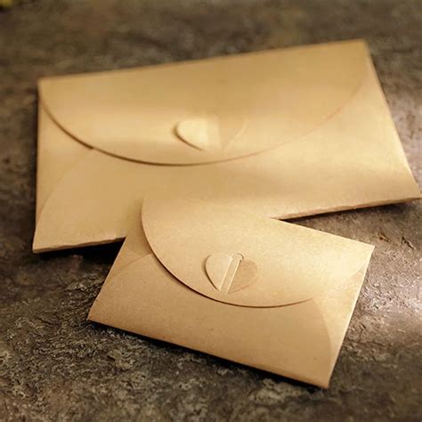 50pcslot Handmade Heart Kraft Envelope Vintage Envelopes Retro