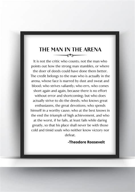 The Man In The Arena Printable Free Printable Templates