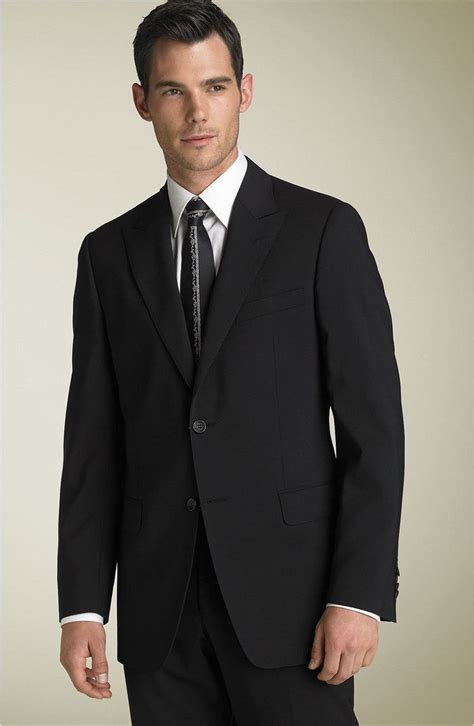 Versace Collection Black Stretch Wool Suit Nordstrom