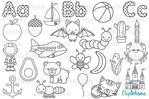 Alphabet Clip Art Abc Illustrations Digital Stamps By Clipartisan
