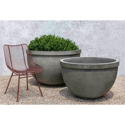 Kinsey Garden Decor Huntington Bowl Modern Outdoor Planters Cast Stone