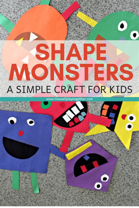 Shape Monster Craft For Kids Live Well Play Together