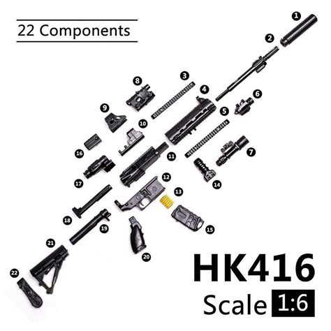 16 Pubg M416 Hk416 Rifle Assembly Gun Model Assembling Puzzles