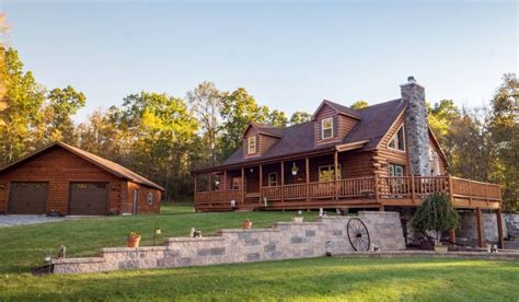 New Pa Log Cabin With Attached Garage Cozy Cabins Llc