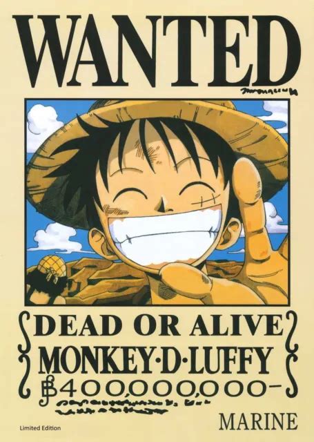 ONE PIECE WANTED Monkey D Luffy Ruffy Billion Evi Cosplay Anime Posters PicClick UK