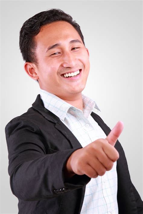 Portrait Of Young Happy Business Man Showing Thumb Up Stock Image