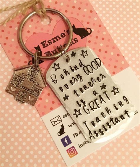 Looking for a unique gift for a lady in your life but struggling to find something original? Teaching Assistant keyring, teaching assistant gift, TA ...