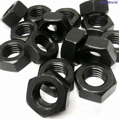 Grade 10 High Tensile Self Colour Black Hexagon Hex Steel Full Nuts For