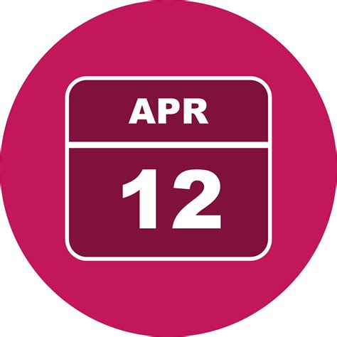 April 12th Date On A Single Day Calendar 501390 Vector Art At Vecteezy