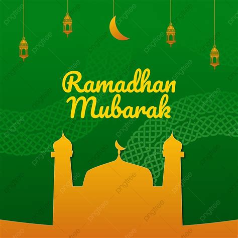 Ramadhan Mubarak Template Greetings Card With Minimal Beautiful Design
