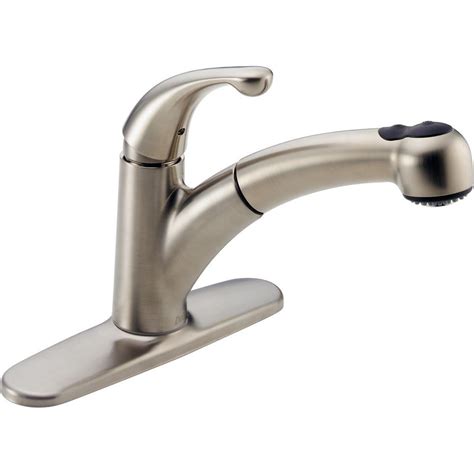 Delta faucets are easy to handle, smart and looks great. Delta Palo Single-Handle Pull-Out Sprayer Kitchen Faucet ...