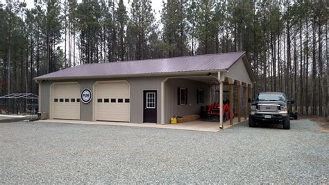 This 32x48x10 Residential Post Frame Garage Was Built In Powhatan By