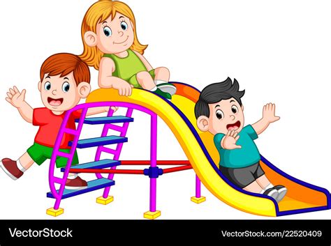 Childrens Have Fun Play Slide Royalty Free Vector Image