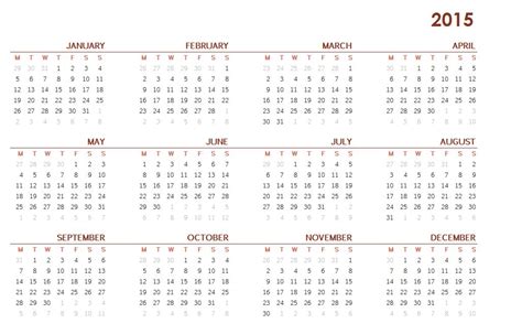 2015 Printable Calendar One Page 2015 Calendar Printable One Page Template Haven