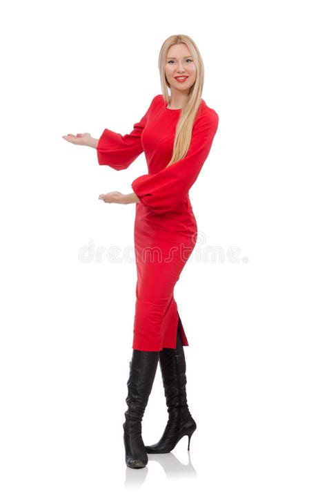 Beautiful Woman In Red Long Dress Stock Image Image Of Appearance