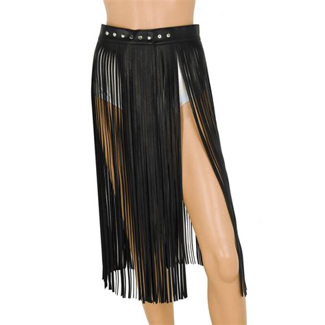 Womens Lady Ballroom Latin Skirt Leather Dance Fringe Tassel Skirts Belt Tango Ebay