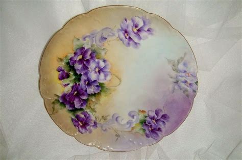 Haviland Limoges France Plate Hand Painted Purple Violets
