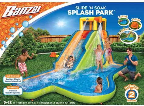 Banzai Inflatable Slide N Soak Splash Part Water Park Walmart Com