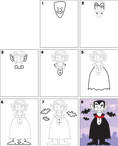 Apprendre à Dessiner Un Vampire How To Draw A Vampire Halloween