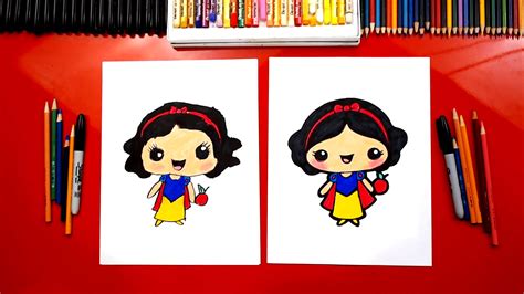 In this article i will show you a good list of kawaii drawings to color, all made in pencil, so you can download and print them to color as you like. How To Draw Cute Snow White Kawaii - Art For Kids Hub