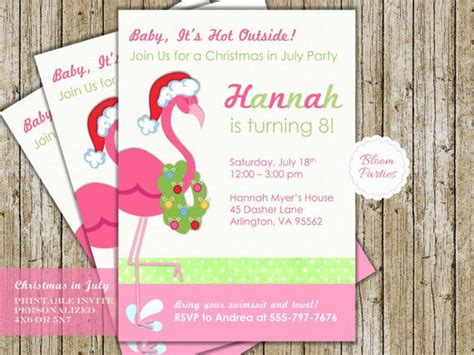 Party planning for christmas in july means you've got it made in the shade. Christmas in July Invitation Birthday Party Pool Party ...