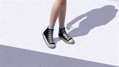 Black Converse High Shoes At Hl7402 Social Sims Sims 3 Shoes