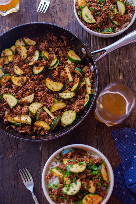 If you're looking for a dinner recipe to make with ground beef, try our steak and egg skillet pizza, inspired by the classic breakfast order. Zucchini Beef Skillet Recipe a One-Pot Paleo Dinner