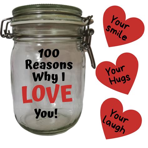 100 Reasons Why I Love You Jar Etsy