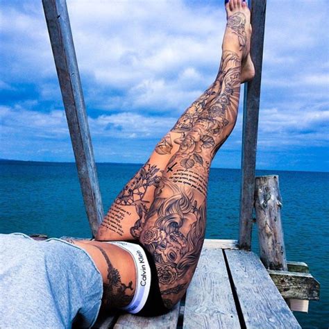 Sabrina Madsen 1337tattoos Leg Sleeve Tattoo Leg Tattoos Tattoos
