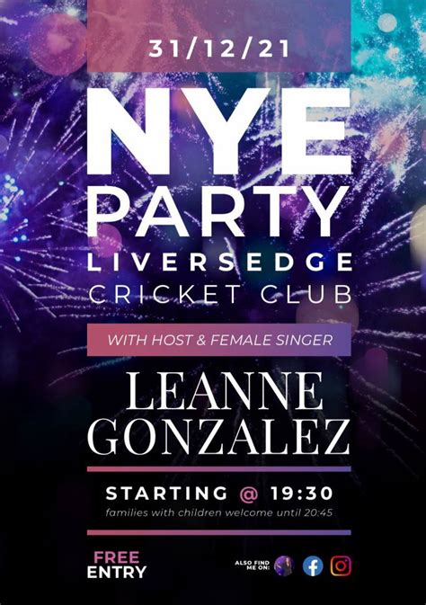 New Years Eve Party Liversedge Cricket Club